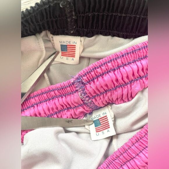 Retro Trek Wear USA Union Made Athletic Lined Shorts size Small in Pink & Black - Picture 6 of 15